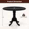 Compact 40-Inch Round Rubber Wood Table for Rustic Kitchen and Dining Room or Families